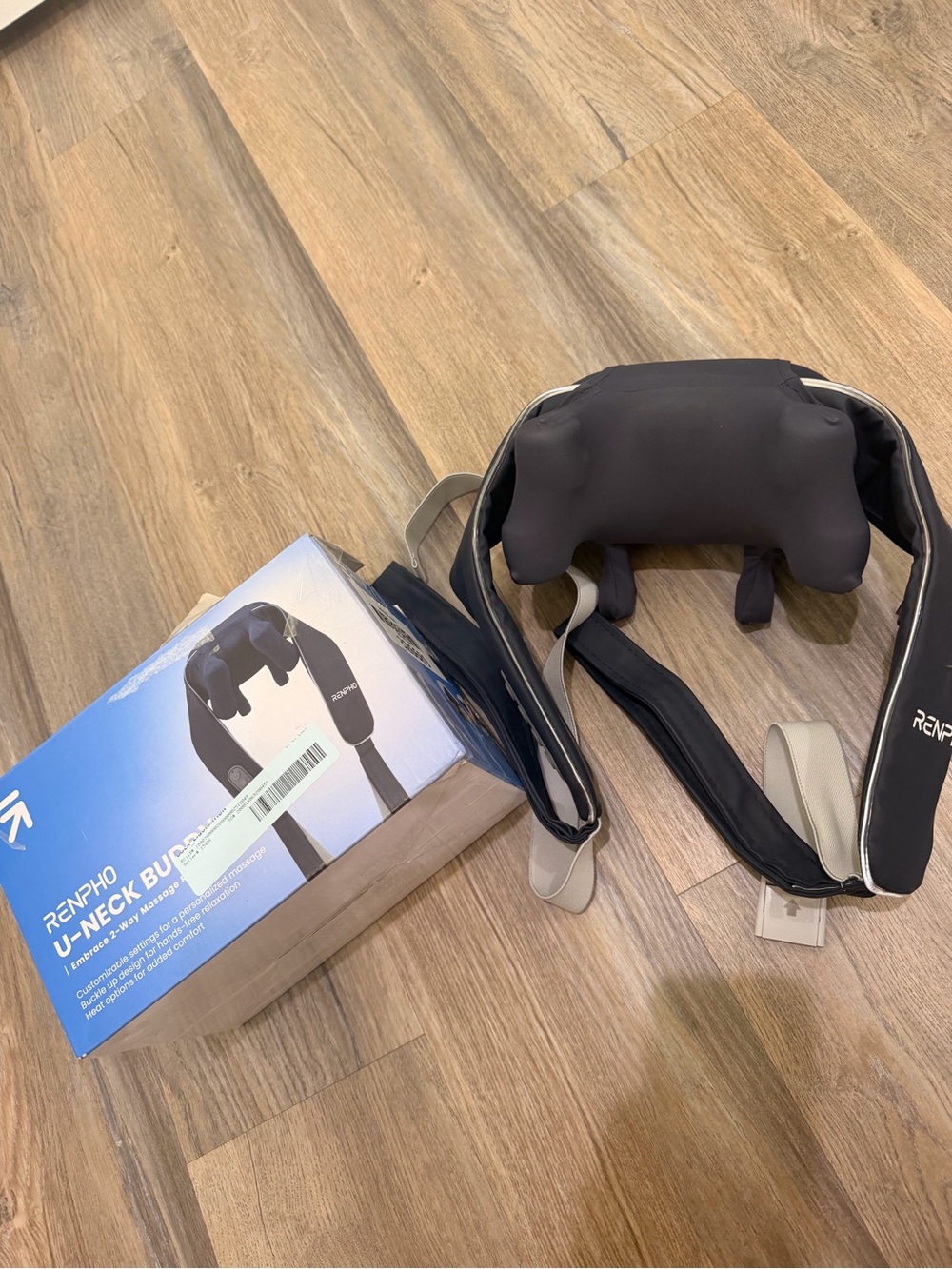 RENPHO Black U-Shape Neck Massager with Adjustable Straps